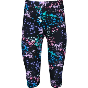 Siyah Spray Colors Kız Çocuk Yazlık Desenli Diz Altı Tayt Kapri