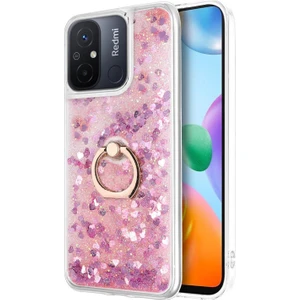 Xiaomi Redmi 12C Kılıf Glitter Liquid Holder Pembe