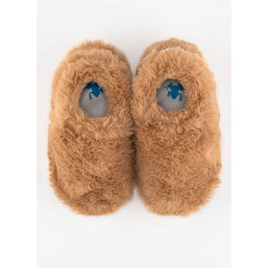 Furry Furry Kestane Kahverengi Kürk Barefoot Patik