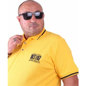 Büyük Beden Polo Yaka Tişört Ninety Seven 23417 Sarı
