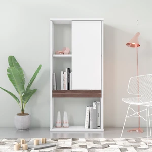 Ruum Store Zein Kitaplık Kapaklı Meşe Opak Beyaz