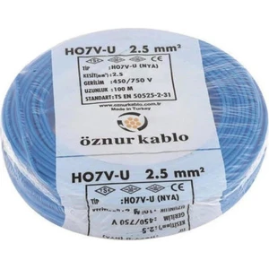 2,5'luk Nya Kablo 100 Metre Mavi Nya