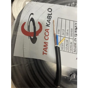 Cca 2x1,5 mm Ttr Kablo Siyah 100 mt Tam Kesit