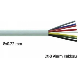 Dt 8 Diafon Kablosu 8x0,22 mm - 20 Metre