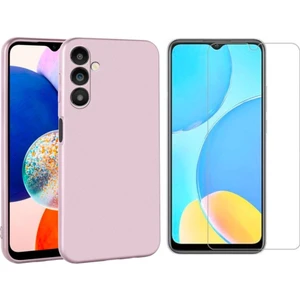 Samsung Galaxy M14 5g ile Uyumlu Kılıf Soft Yumuşak Telefon Kılıfı ve Temperli Cam Ekran Koruyucu