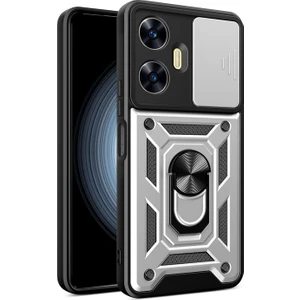 Realme C55 Kılıf Lens Sürgülü Yüzüklü Tank Kılıf Pars