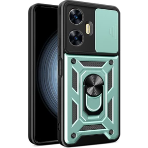 Realme C55 Kılıf Lens Sürgülü Yüzüklü Tank Kılıf Pars