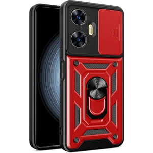 Realme C55 Kılıf Lens Sürgülü Yüzüklü Tank Kılıf Pars