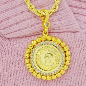 Aytek Gold Çeyrekli Dorica Toplu Halat Kolye