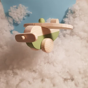 El Yapımı Ahşap Oyuncak Uçak, Eğitici, Kreatif, Vintage ve Doğal ve Güvenli Ahşap Bebek Oyuncak