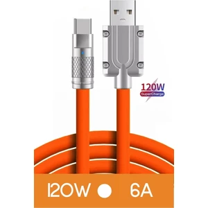 Type C 120W Watt 6 A Süper Hızlı Şarj Data Kablosu 1 Metre Type-C
