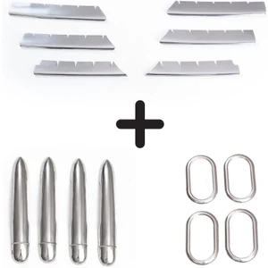 Fams Otomotiv Renault Megane 2 Krom Aksesuar Seti 3 Parça (Kapı Kolu+Iç Kapı Kolu Çerçeve+Ön Panjur) Paslanmaz Ç. 2002-2006