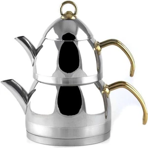 Polo Chef Zümrüt Orta Boy Altın Saplı Çelik Çaydanlık