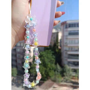 Efna Store Renkli Boncuklu Telefon Charmı,telefon Bileklik Aksesuarı ve Hediye Kutulu