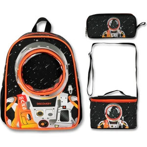 Famebag Astronot Anaokulu Çantası Beslenme Kalem Çantası Seti