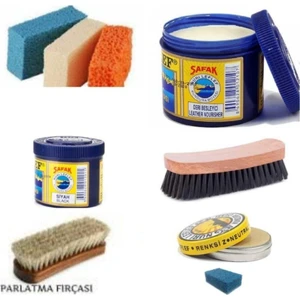 Nuri Leflef Siyah 8 Parça Ayakkabı Bakım Boya Seti Partlatma Fırçası