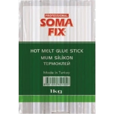 Somafix Şeffaf 1 kg 11.3X300 mm Kalın Mum Silikon Sıcak Çubuk