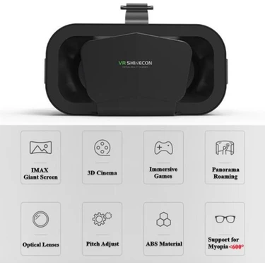 VR SHINECON G10 3D Sanal Gerçeklik Gözlüğü Siyah 3.5-7.2 Fiyatı