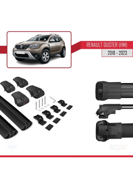Renault Duster (Hm) 2018 ve Sonrası ile Uyumlu Ace-1 Ara Atkı Tavan Barı Siyah indirimleri