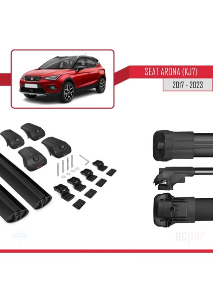 Seat Arona (Kj7) 2017 ve Sonrası ile Uyumlu Ace-1 Ara Atkı Tavan Barı Siyah indirimleri