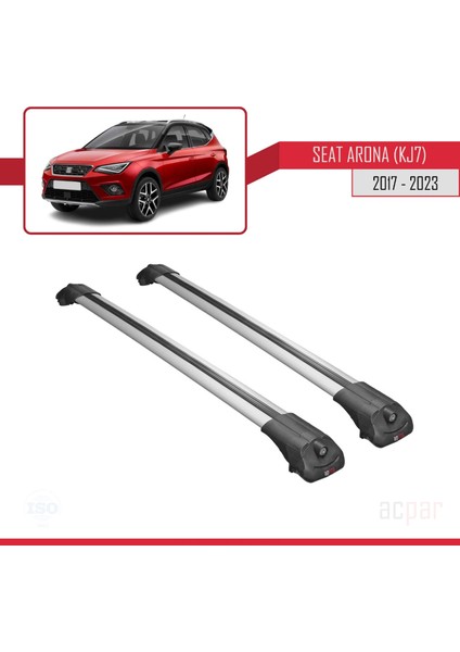 Seat Arona (Kj7) 2017 ve Sonrası ile Uyumlu Ace-1 Ara Atkı Tavan Barı Gri
