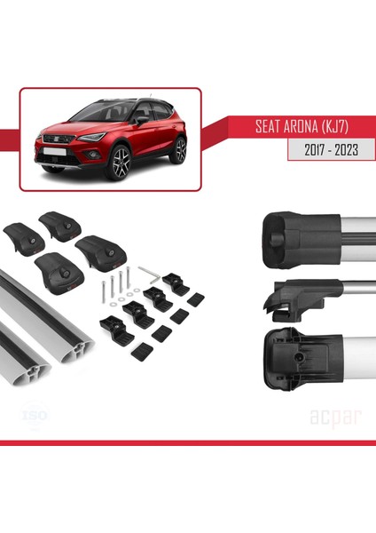 Seat Arona (Kj7) 2017 ve Sonrası ile Uyumlu Ace-1 Ara Atkı Tavan Barı Gri