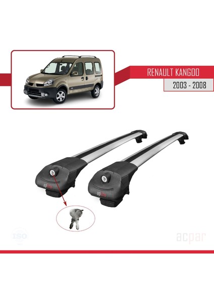 Renault Kangoo 2003-2008 Arası ile Uyumlu Ace-1 Ara Atkı Tavan Barı Gri fırsatları
