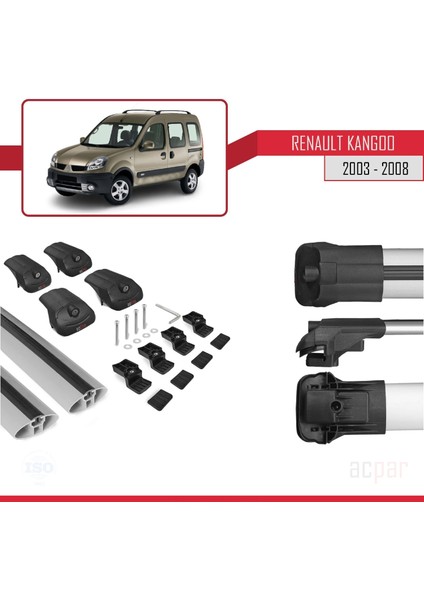 Renault Kangoo 2003-2008 Arası ile Uyumlu Ace-1 Ara Atkı Tavan Barı Gri indirimleri