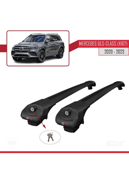 Mercedes Gls-Class (X167) 2020 ve Sonrası ile Uyumlu Ace-1 Ara Atkı Tavan Barı Siyah fırsatları