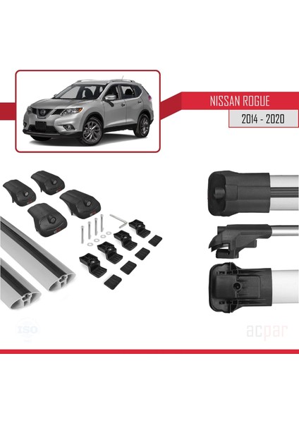 Nissan Rogue 2014-2020 Arası ile Uyumlu Ace-1 Ara Atkı Tavan Barı Gri indirimleri