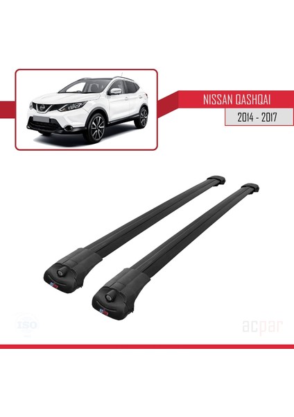 Nissan Qashqai 2014-2017 Arası ile Uyumlu Ace-1 Ara Atkı Tavan Barı Siyah modelleri