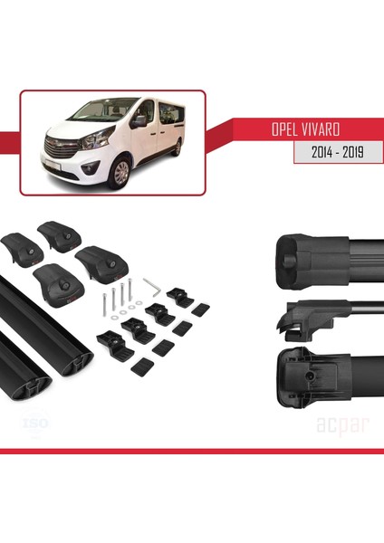 Opel Vivaro 2014-2019 Arası ile Uyumlu Ace-1 Ara Atkı Tavan Barı Siyah indirimleri