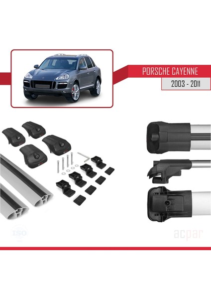 Porsche Cayenne 2003-2011 Arası ile Uyumlu Ace-1 Ara Atkı Tavan Barı Gri indirimleri