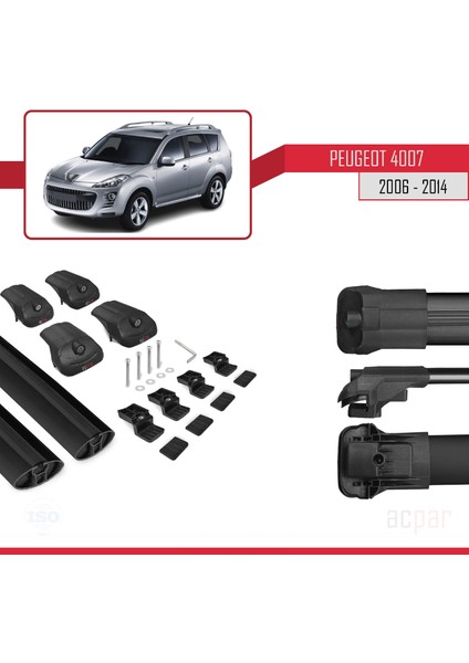 Peugeot 4007 2006-2014 Arası ile Uyumlu Ace-1 Ara Atkı Tavan Barı Siyah indirimleri