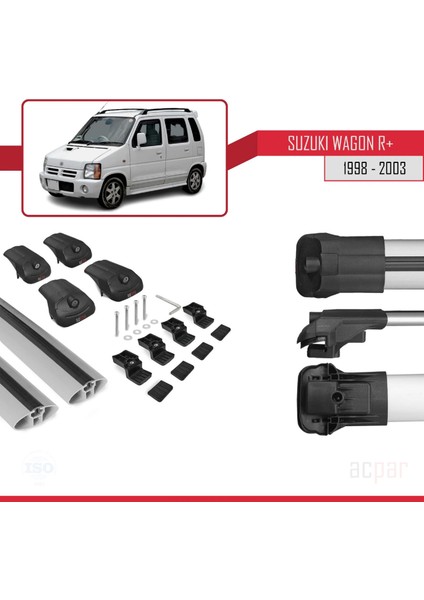 Suzuki Wagon R+ 1998-2003 Arası ile Uyumlu Ace-1 Ara Atkı Tavan Barı Gri indirimleri