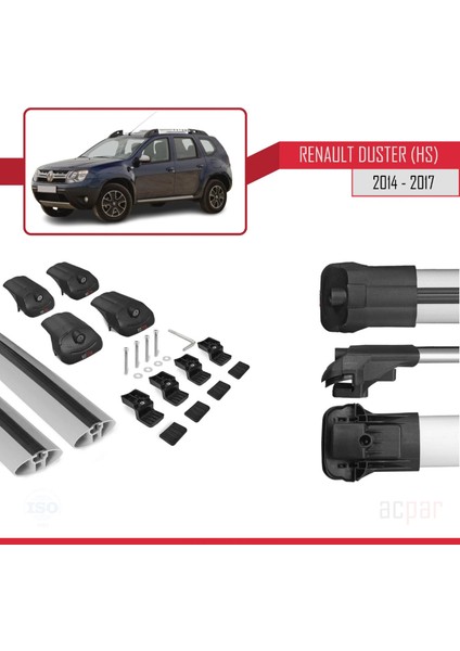 Renault Duster (Hs) 2014-2017 Arası ile Uyumlu Ace-1 Ara Atkı Tavan Barı Gri indirimleri
