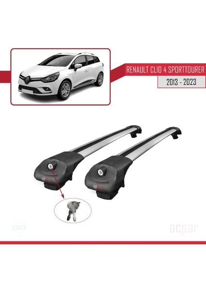 Renault Clio Sport Tourer 2013 ve Sonrası ile Uyumlu Ace-1 Ara Atkı Tavan Barı Gri fırsatları