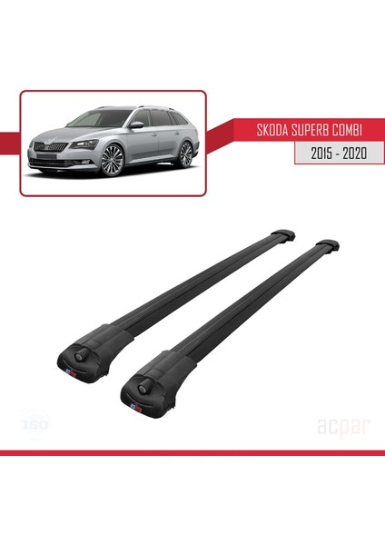 Skoda Superb Combı 2015-2020 Arası ile Uyumlu Ace-1 Ara Atkı Tavan Barı Siyah modelleri