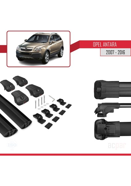 Opel Antara 2007-2016 Arası ile Uyumlu Ace-1 Ara Atkı Tavan Barı Siyah indirimleri