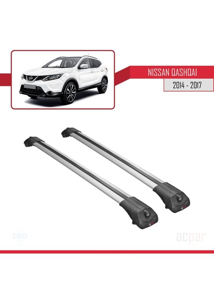 Nissan Qashqai 2014-2017 Arası ile Uyumlu Ace-1 Ara Atkı Tavan Barı Gri modelleri