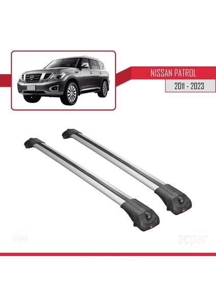 Nissan Patrol Y62 2011 ve Sonrası ile Uyumlu Ace-1 Ara Atkı Tavan Barı Gri modelleri