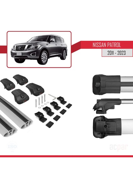 Nissan Patrol Y62 2011 ve Sonrası ile Uyumlu Ace-1 Ara Atkı Tavan Barı Gri indirimleri