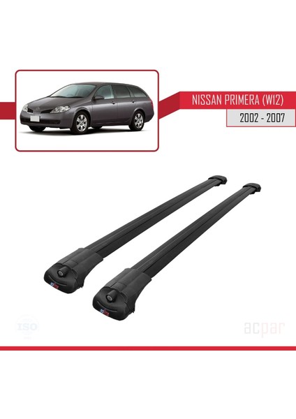 Nissan Primera (W12) 2002-2007 Arası ile Uyumlu Ace-1 Ara Atkı Tavan Barı Siyah
