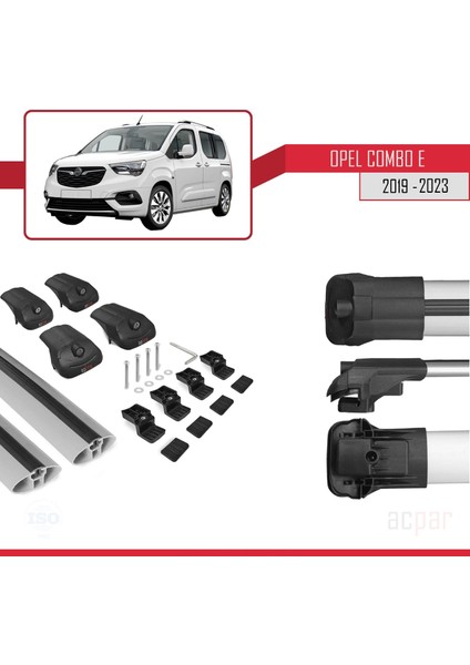 Opel Combo (E) 2019 ve Sonrası ile Uyumlu Ace-1 Ara Atkı Tavan Barı Gri indirimleri