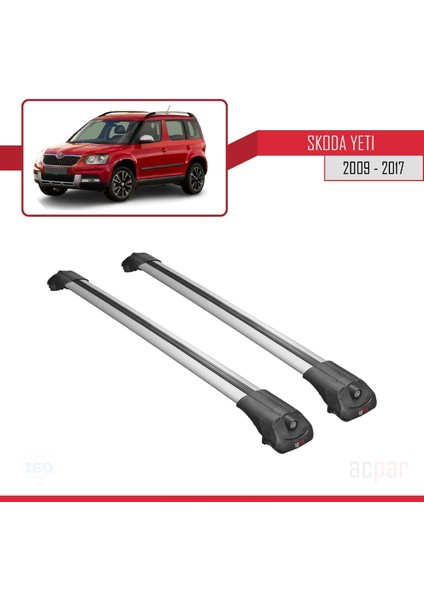 Skoda Yeti 2009-2017 Arası ile Uyumlu Ace-1 Ara Atkı Tavan Barı Gri modelleri