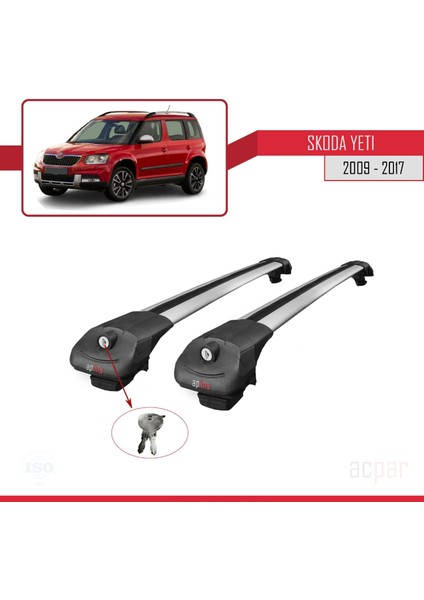 Skoda Yeti 2009-2017 Arası ile Uyumlu Ace-1 Ara Atkı Tavan Barı Gri fırsatları