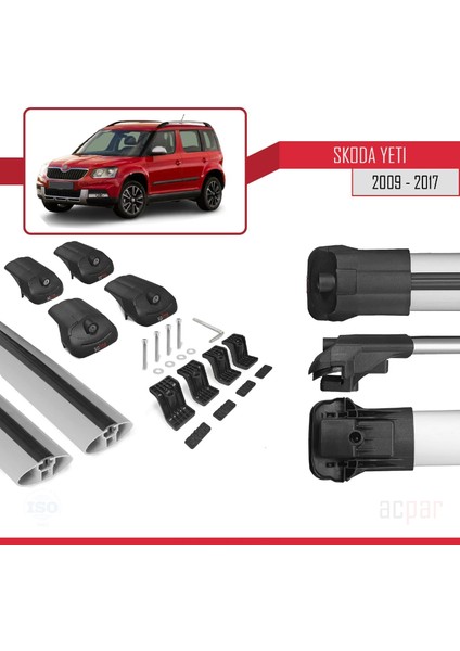 Skoda Yeti 2009-2017 Arası ile Uyumlu Ace-1 Ara Atkı Tavan Barı Gri indirimleri