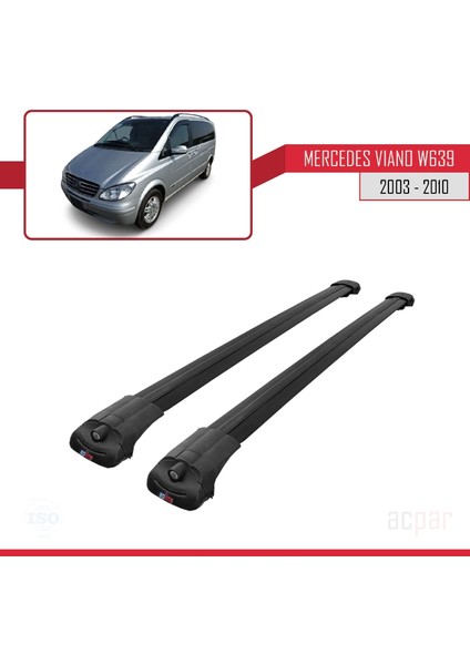 Mercedes Viano 2003-2010 Arası ile Uyumlu Ace-1 Ara Atkı Tavan Barı Siyah modelleri