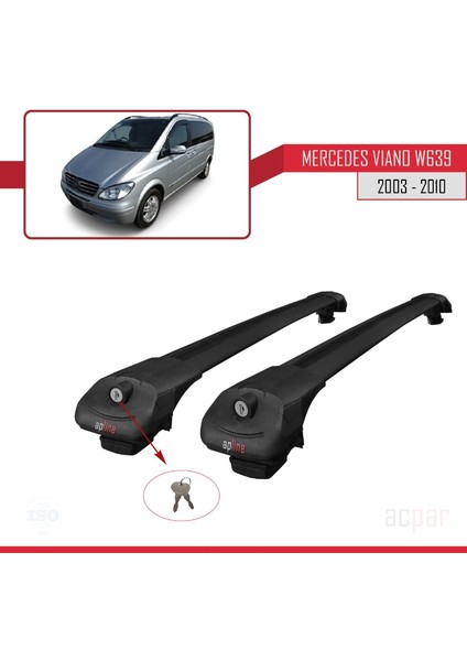 Mercedes Viano 2003-2010 Arası ile Uyumlu Ace-1 Ara Atkı Tavan Barı Siyah fırsatları