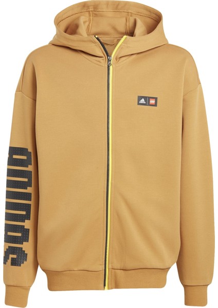 AIJ9695 Adidas J LEGO cl Fz Hd &amp;ccedil;ocuk Ceket Kahve
